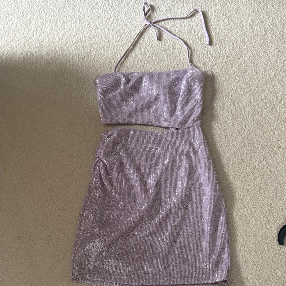 Amanda Uprichard Lavender Sequin Mini Dress
